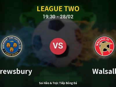 Soi Kèo Shrewsbury vs Walsall – 19:30 28/02 | Nhận Định, Dự Đoán Tỷ Số