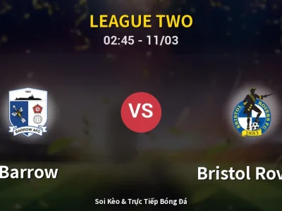 Kết Quả: Barrow 0-2 Bristol Rovers – Highlight & Bàn Thắng | League Two