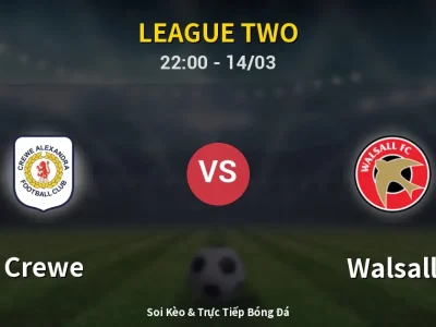 Soi Kèo Crewe vs Walsall – 22:00 14/03 | Nhận Định, Dự Đoán Tỷ Số
