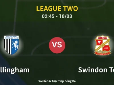Kết Quả: Gillingham 0-2 Swindon Town – Highlight & Bàn Thắng | League Two