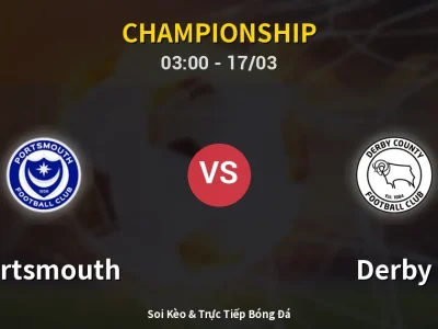 Kết Quả: Portsmouth 0-1 Derby – Highlight & Bàn Thắng | Championship