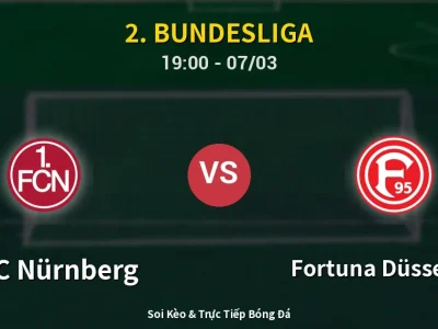 Kết Quả: 1. FC Nürnberg 0-1 Fortuna Düsseldorf – Highlight & Bàn Thắng | 2. Bundesliga
