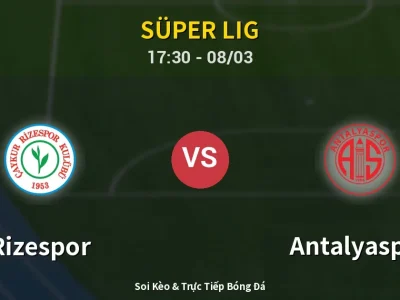 Kết Quả: Rizespor 1-0 Antalyaspor – Highlight & Bàn Thắng | Süper Lig