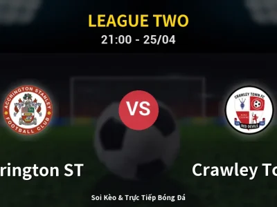 Soi Kèo Accrington ST vs Crawley Town – 21:00 25/04 | Nhận Định, Dự Đoán Tỷ Số
