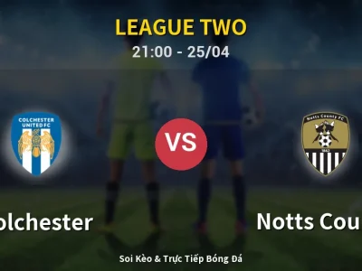 Soi Kèo Colchester vs Notts County – 21:00 25/04 | Nhận Định, Dự Đoán Tỷ Số