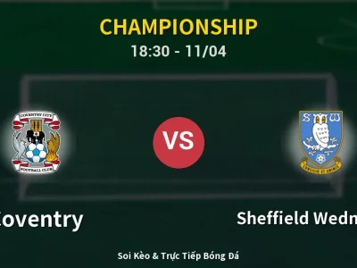 Soi Kèo Coventry vs Sheffield Wednesday – 18:30 11/04 | Nhận Định, Dự Đoán Tỷ Số