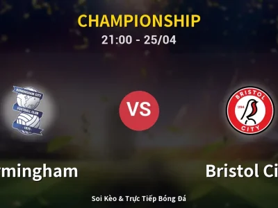 Soi Kèo Birmingham vs Bristol City – 21:00 25/04 | Nhận Định, Dự Đoán Tỷ Số