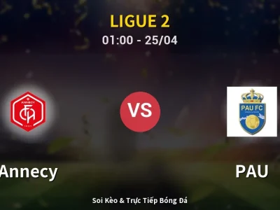 🔴 Trực Tiếp: Annecy 3-0 PAU – Link Xem Ligue 2 (Full HD)