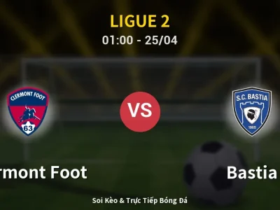 🔴 Trực Tiếp: Clermont Foot 1-0 Bastia – Link Xem Ligue 2 (Full HD)