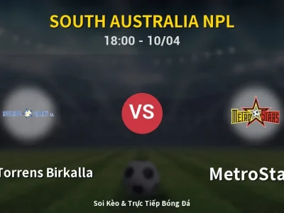 Soi Kèo West Torrens Birkalla vs MetroStars – 18:00 10/04 | Nhận Định, Dự Đoán Tỷ Số