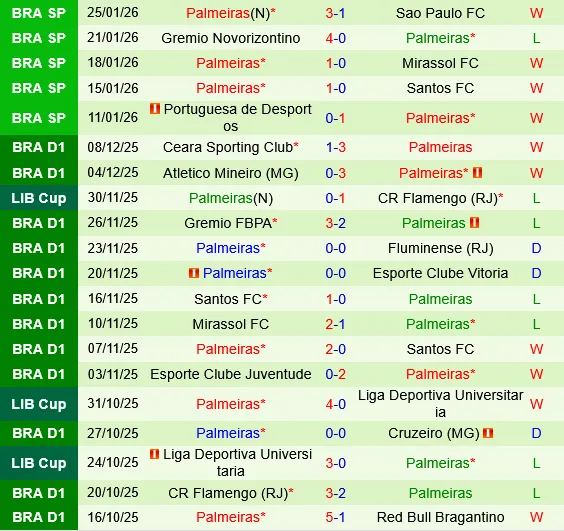 Atletico Mineiro vs Palmeiras